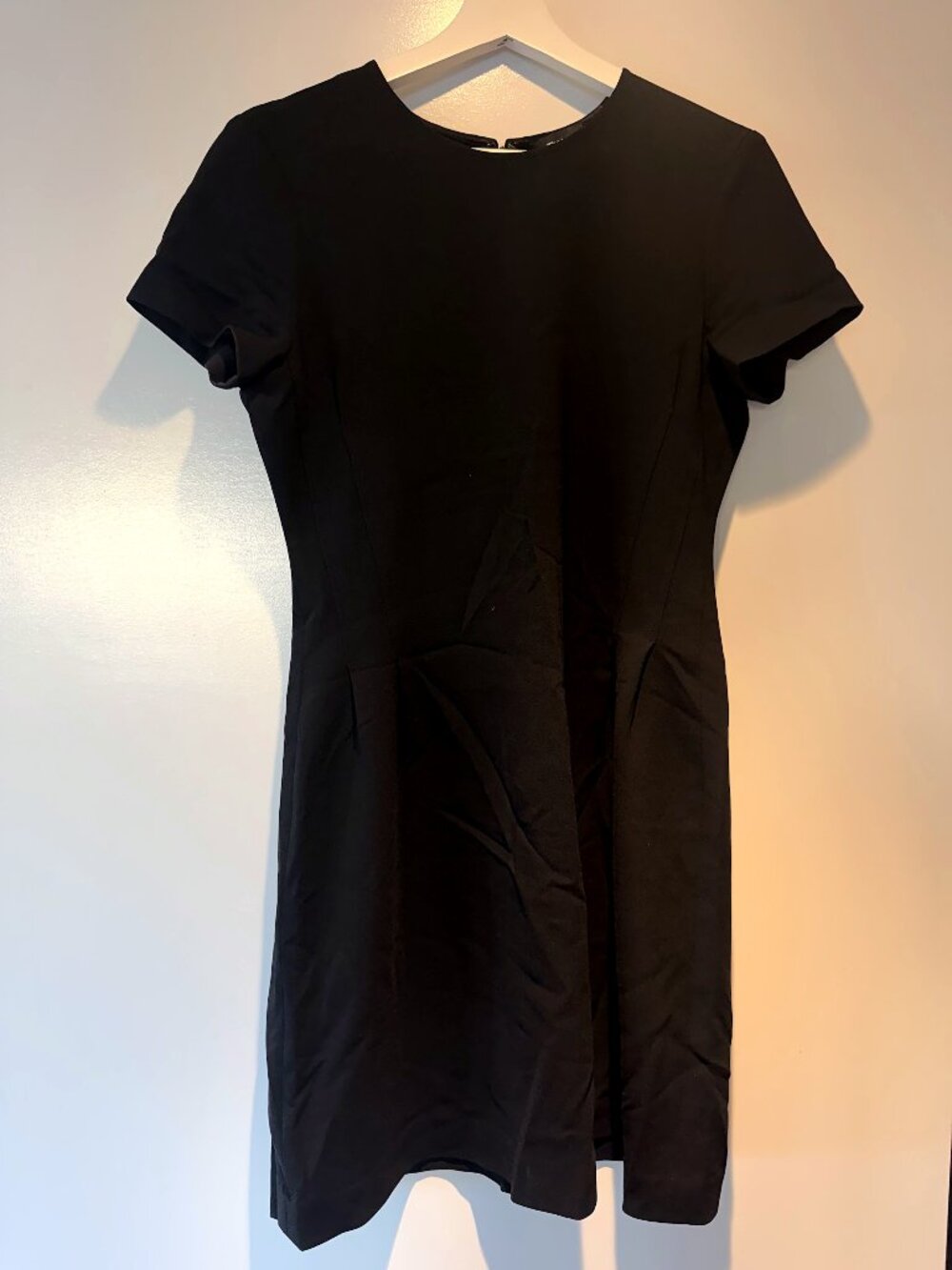 Theory Black Wool Cap Sleeve Sheath Dress 4